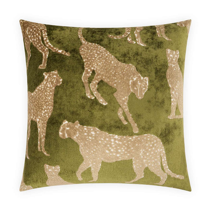 Animique Feathered Throw Pillow, Fern, Square 20"