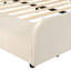 Lit tapissier pleine grandeur avec lit à la terre, lit pour mère et enfant avec bureau de chevet et petit tabouret rond, velours, beige (ANCIEN SKU: SF000111AAA)-604008688-604008702