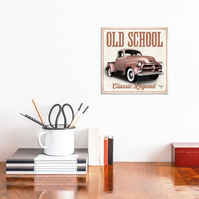 Old School Vintage Trucks I by Mollie B. - Wrapped Canvas Painting