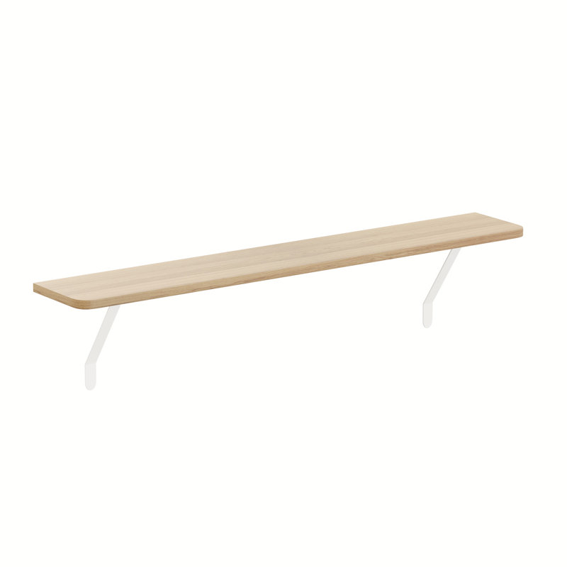 Bracket Shelf, 1.5cm H x 120cm W x 15cm D, Natural Wood