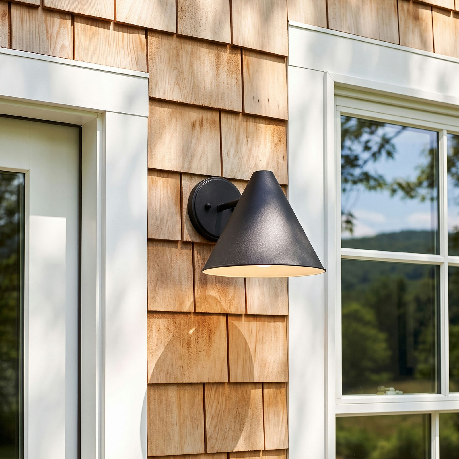 Dedmon Single Light Bell Outdoor Wall Light, Black, No