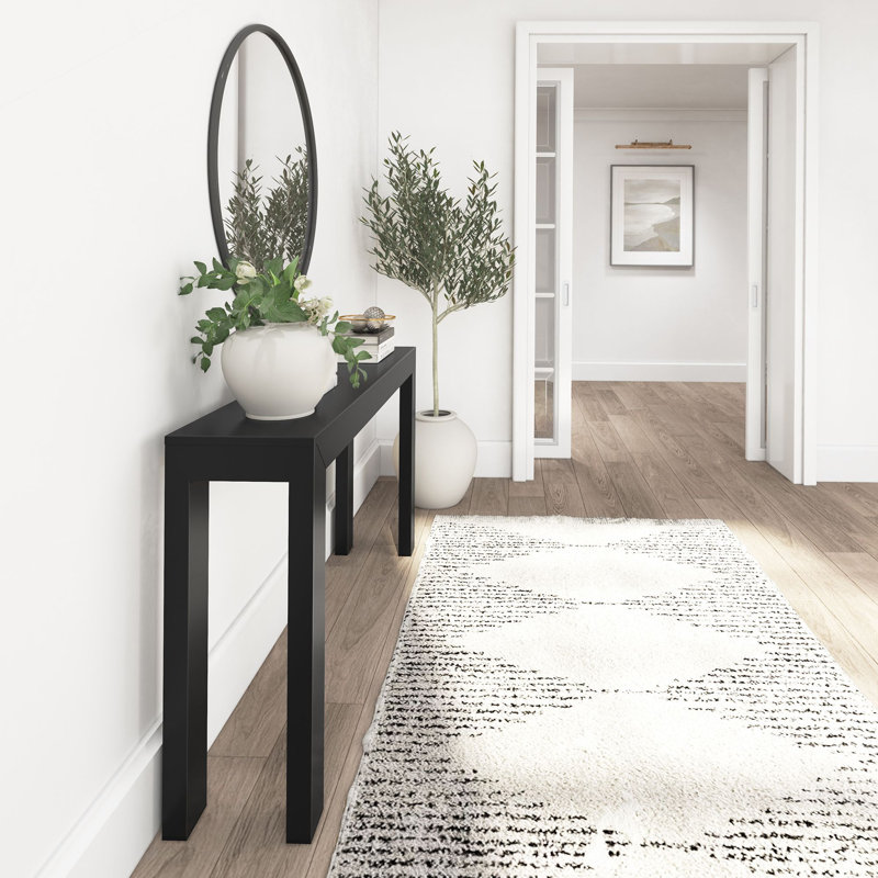 Beckett Solid Wood Console Table, Pecan, 32" H x 46" W x 12" D