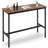 44.5" Bar Table With Adjustable Feet Floor Protector - Narrow Rectangular Pub Table, Kitchen Counter, High Top, Sofa Table With Metal Legs-1935712392-1935712439