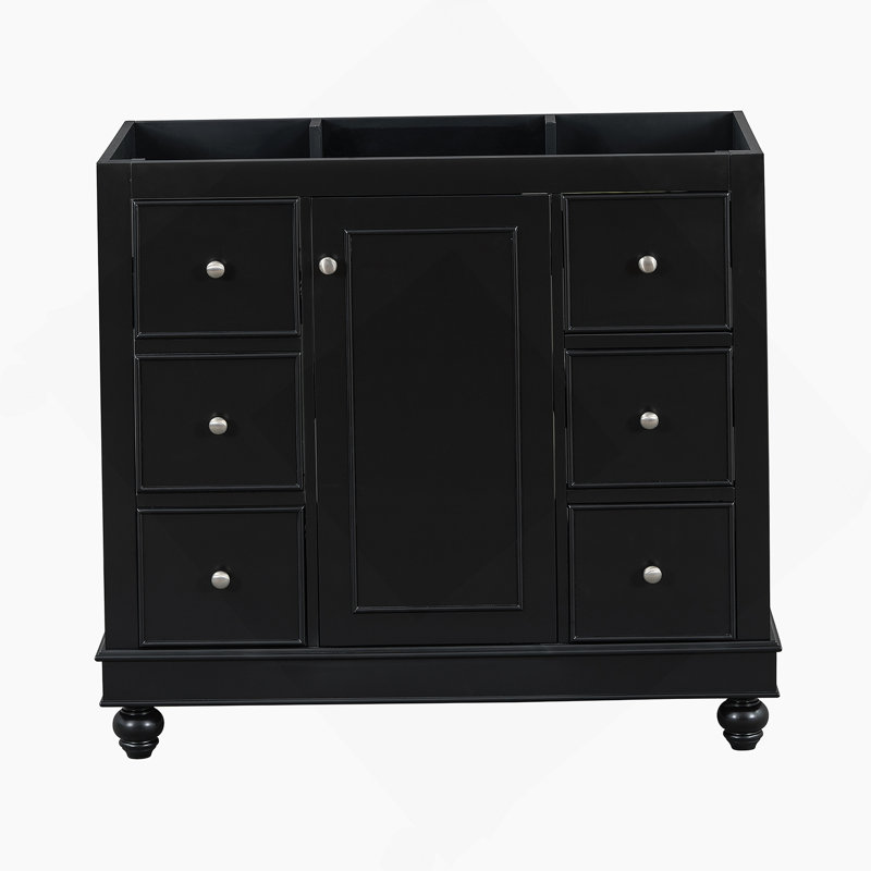 Meuble-lavabo noir 36 po (lavabo non inclus)