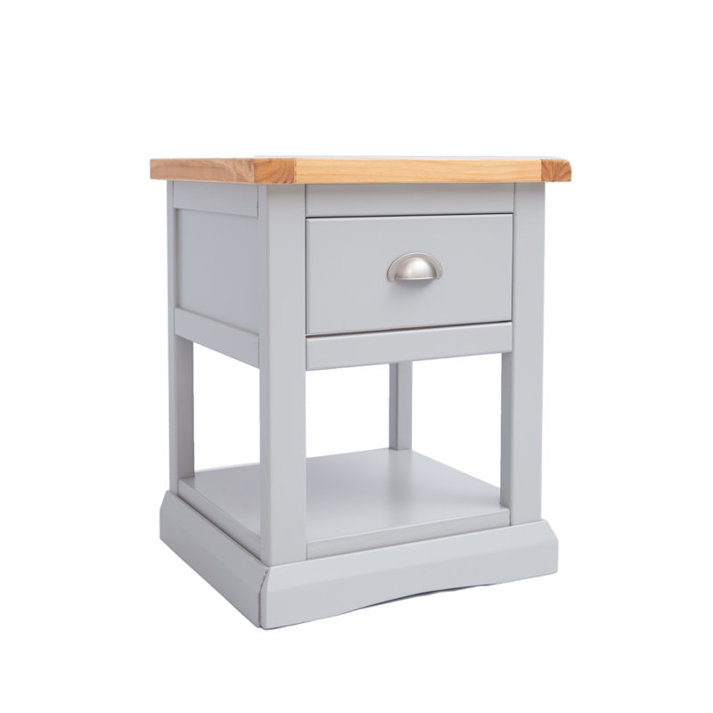 Stubbs 45cm W Plywood / Laminate Board Bedside Table, Grey/Brown