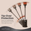 Patio Heater with LED Table 48,000 BTU Output Electronic Ignition System with Wheels-Stainless Steel-100847395