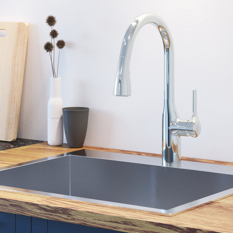 25.13 " L Undermount and Drop-In Single Bowl Stainless Steel Kitchen Sink