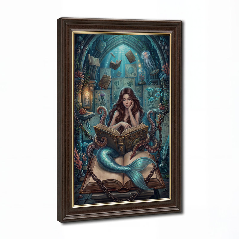 Art mural sur toile, "Mermaid Octopus", H 18 po x l 12 po