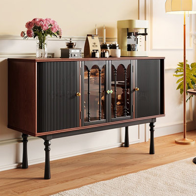 Black Solid Wood Sideboard
