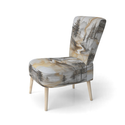 Forest Accent Chair - Gold Forest And Peaks Solitude Horizon I Arm Chair