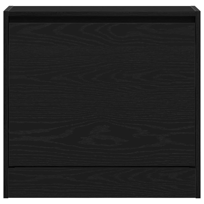 Shoe Cabinet 60 X 21 X 57 Cm Engineered Wood, Black Oak
