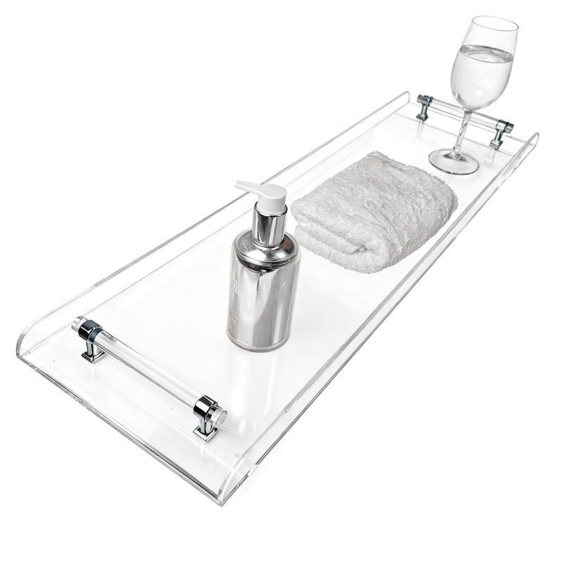 Serviteur de baignoire pour salle de bain de luxe, plateaux de table de bain et accessoires de salle de bain spa de luxe (argent)