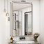 Miroir de salle de bain rectangulaire arrondi de 1,18 po avec cadre en alliage d'aluminium et verre trempé de qualité supérieure Lunara-96373844-96281984