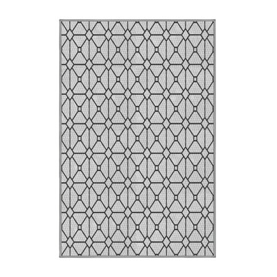 Tapis gris/noir tissé à la machine