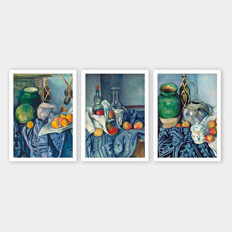 Ensemble de 3 peintures élégantes encadrées décoratives, 13,8 x 17,7 pouces chacune | 100% bois avec cadre 100% polystyrène (épaisseur: 0,8 pouce) | Impression numérique UV, parfaite pour le salon et la décoration intérieure