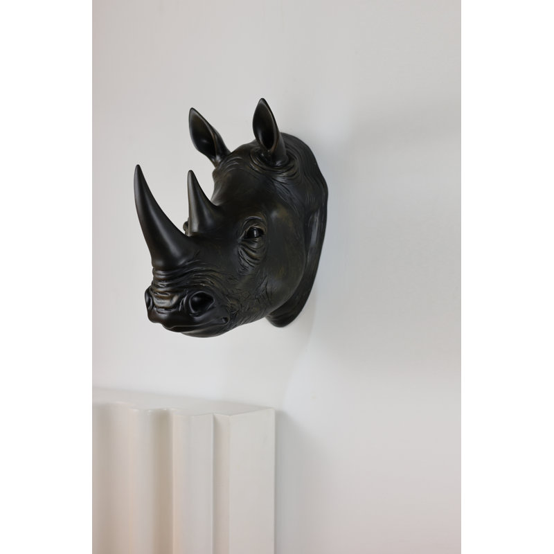 Tête de rhinocéros, art mural, Noir, noir, noir, noir