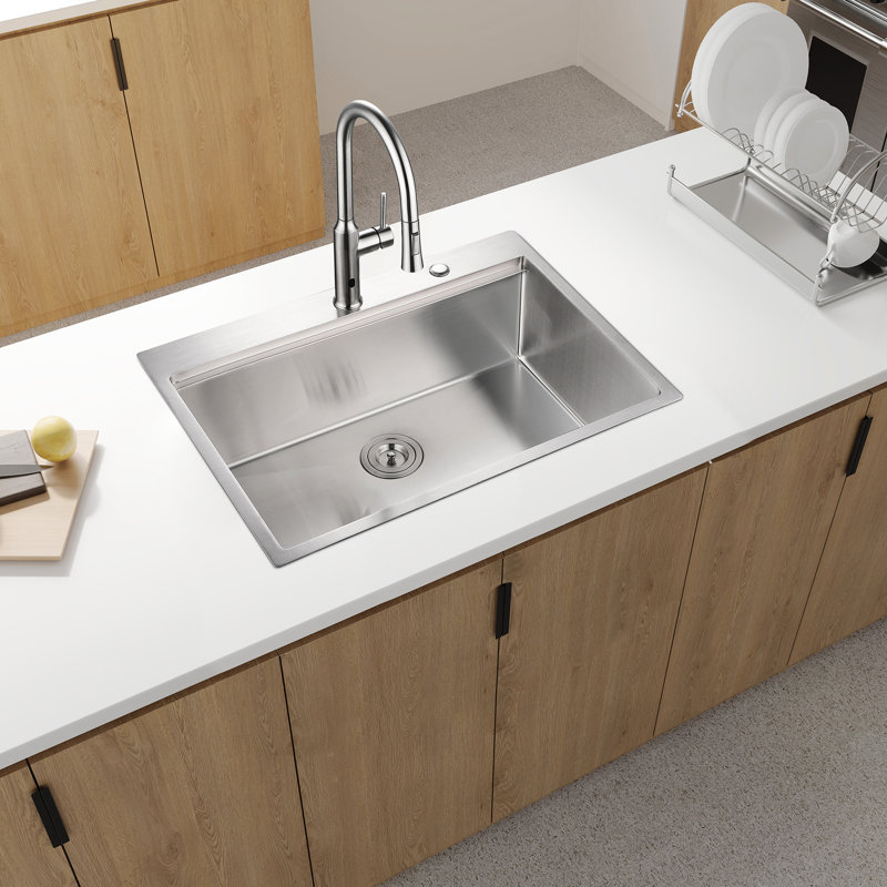 Évier de travail en acier inoxydable 33 x 22 x 10 po: encastré pour une cuisine de longue durée 33 x 22 x 10 po, avec évier polyvalent