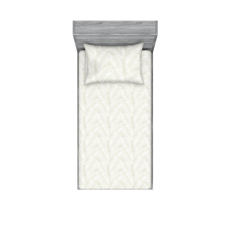  Ensemble de draps en microfibre Floral, Ensemble de draps pour lit simple TG avec 1 taie d, Coquille d'œuf