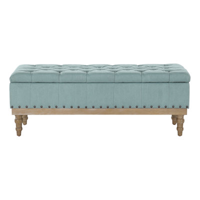 Banc de rangement rembourré en polyester Coleene