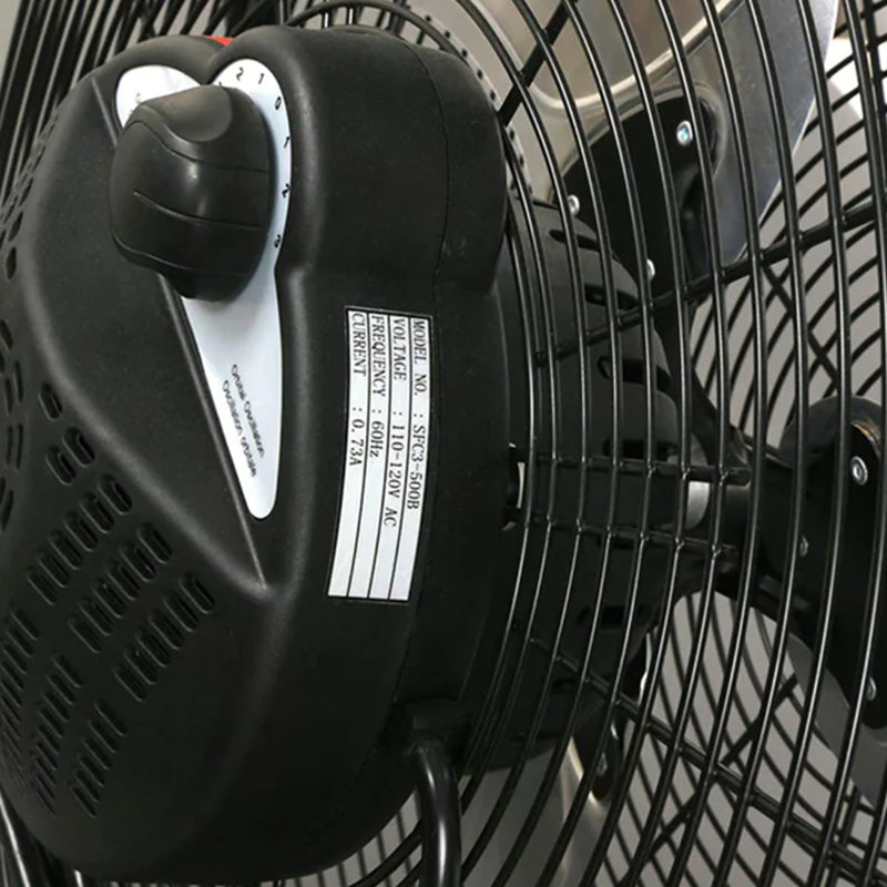 Ventilateur en métal Hurricane Pro, Noir, H 23,6 po x l 24 po x P 11,8 po