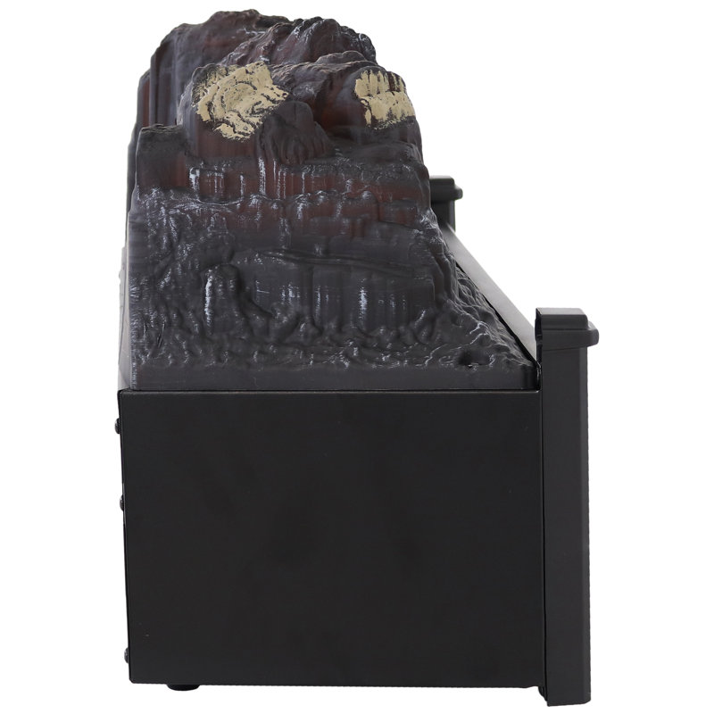 23'' Black Electric Log Fireplace Insert Heater with Remote