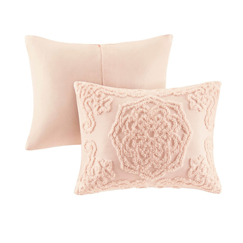 Édredon en chenille médaillon 3, Rosé