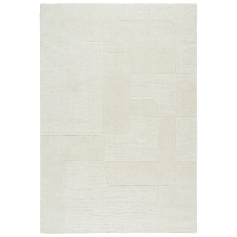 Kaljopa Hand Loomed Wool/Cotton Rug in Ivory, Rectangle 5' x 8'