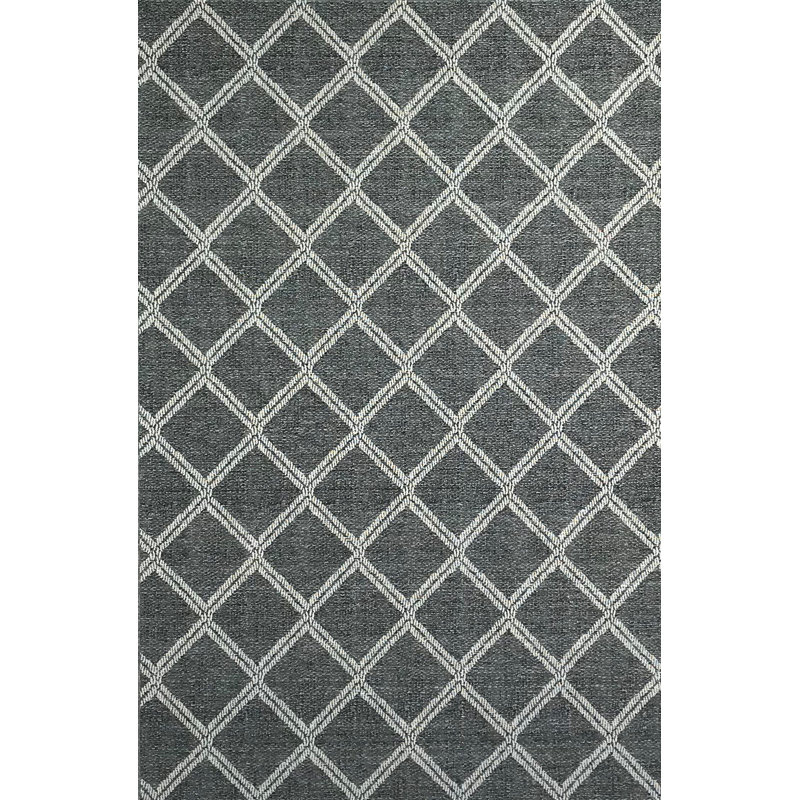 Tapis gris à tissé plat Cravens, Rectangle 5 pi 3 po x 7 pi 7 po