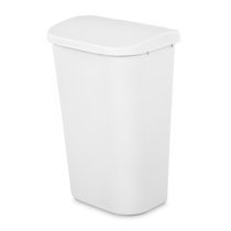 Sterilite 11 gal. Slim Handsfree Portable Wastebasket Trash Can, White (12 Pack)