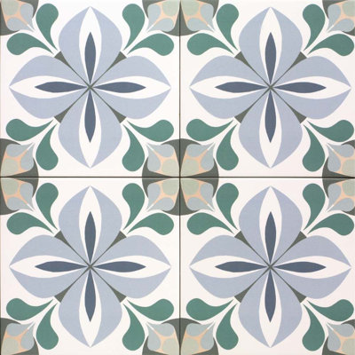 Summertime 8" x 8" Patterned Matte Porcelain Tile