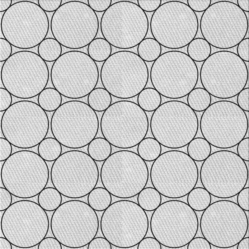 Tapis gris/zone noire à motifs, Carré 6 pi