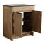 Meuble-lavabo autoportant avec lavabo en céramique - 30 po 2 portes à fermeture en douceur avec tablette réglable en métal-2011296704-2011296707