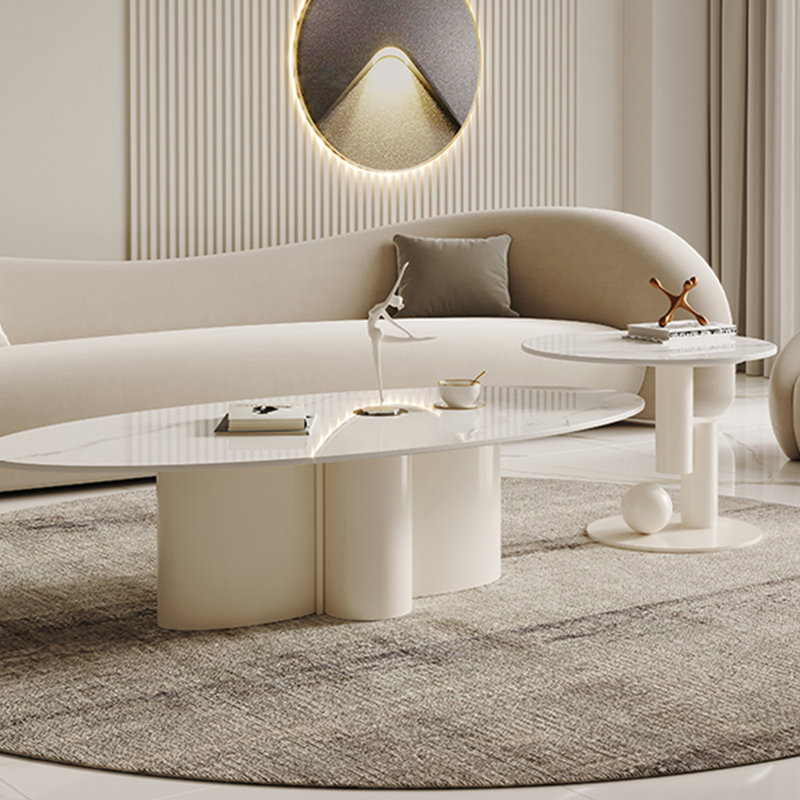 Table moderne moderne simple à vent crème, 15.74" H x 47.24" W x 27.55" D	