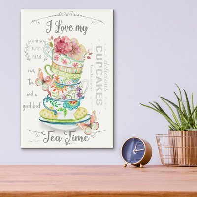 «I Love My Tea Time» par Jean Plout, art mural en verre acrylique