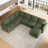 U-Shaped Stoarge Sofa Convertible Oversized Livingroom Couch-1860890436