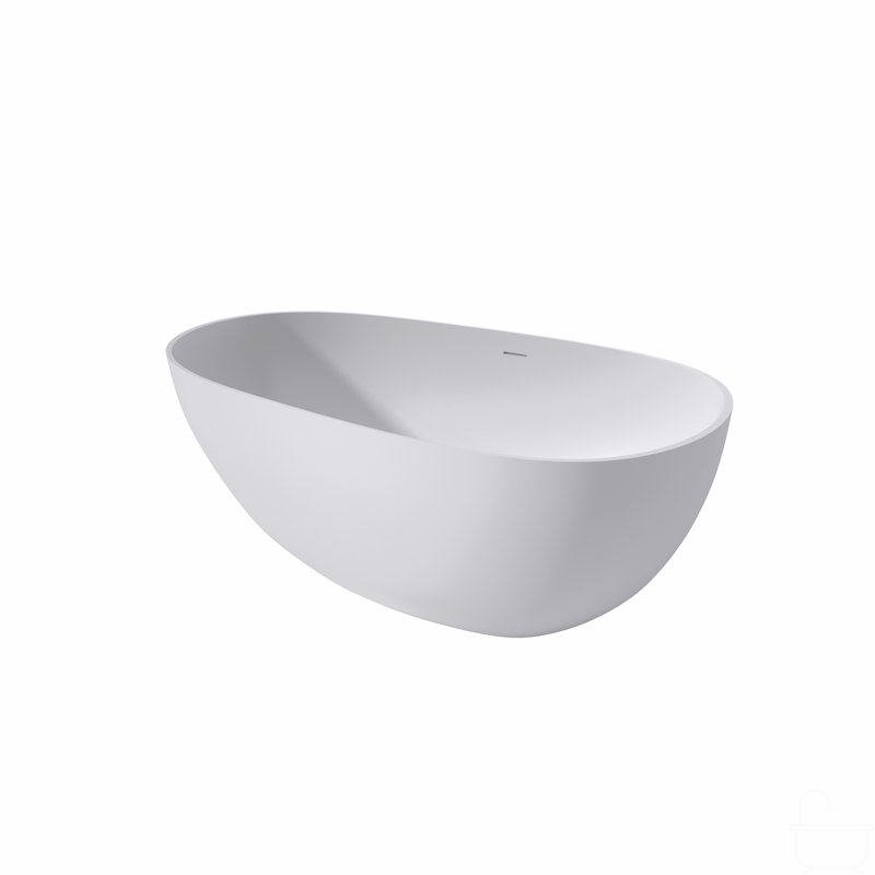 59" Premium Solid Surface Deep Soaking Bathtub