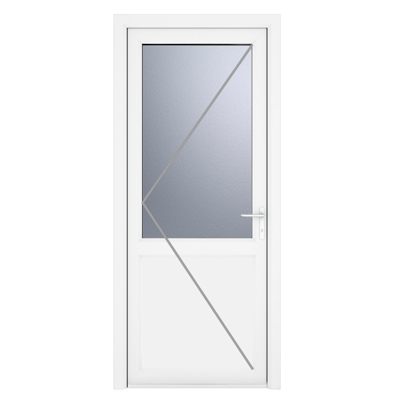 Upvc Single Door, 209cm H x 92cm W x 7cm D, White, Left Hand/Inswing