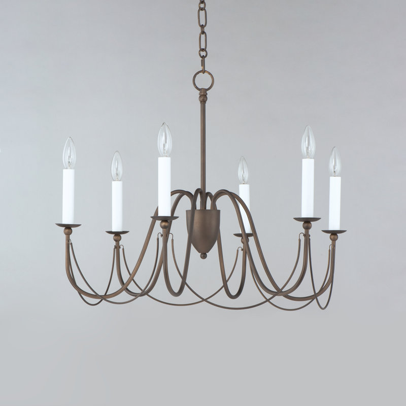 6 - Light Dimmable Classic / Traditional Chandelier, Chestnut Bronze