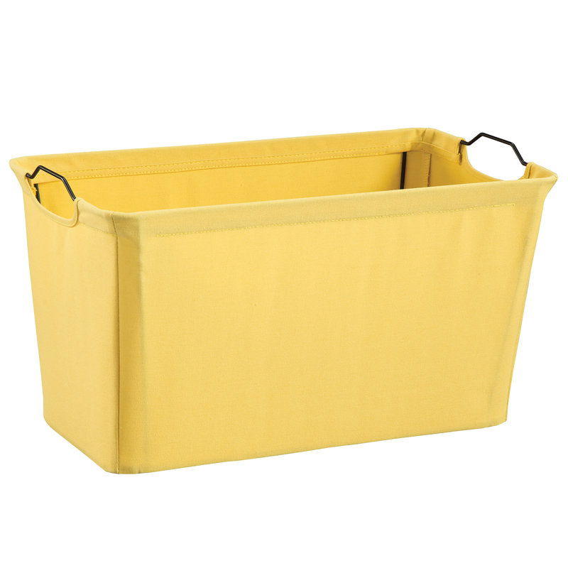 Wire Frame Wide Fabric Bin, Yellow