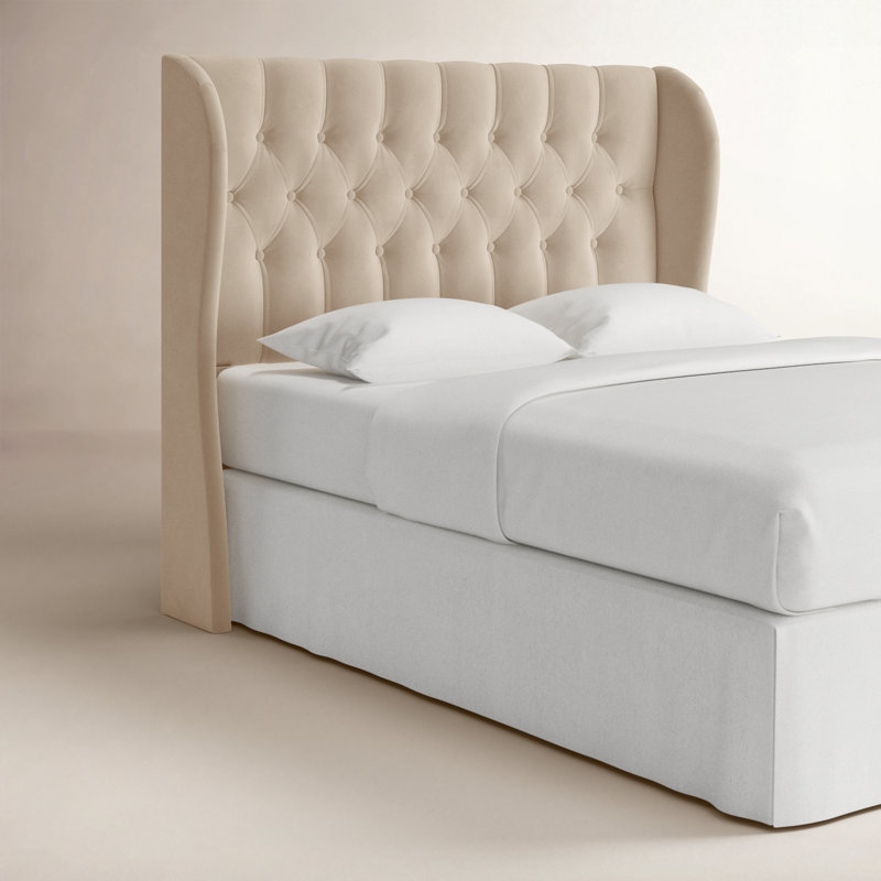 Tomey Upholstered Headboard, Twin, Classic Pearl Performance Velvet