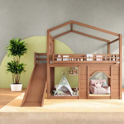 Lits multifonctionnels avec rangement, mezzanine simple en bois, maison pour enfants moderne