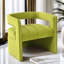 Fauteuil d'appoint moderne en velours avec détail côtelé, fauteuil d'appoint incurvé de luxe entièrement rembourré