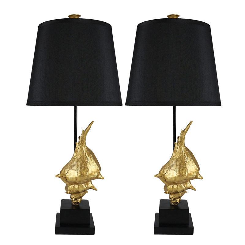 Carpen Resin Novelty Lamp, Gold, Black