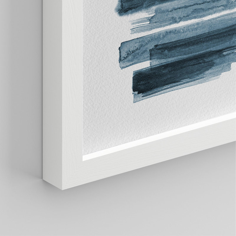 Coups de peinture de feuille de palmier bleu jungle - ensemble de 4 reproductions de cadres photo simples, H 16 po x l 12 po