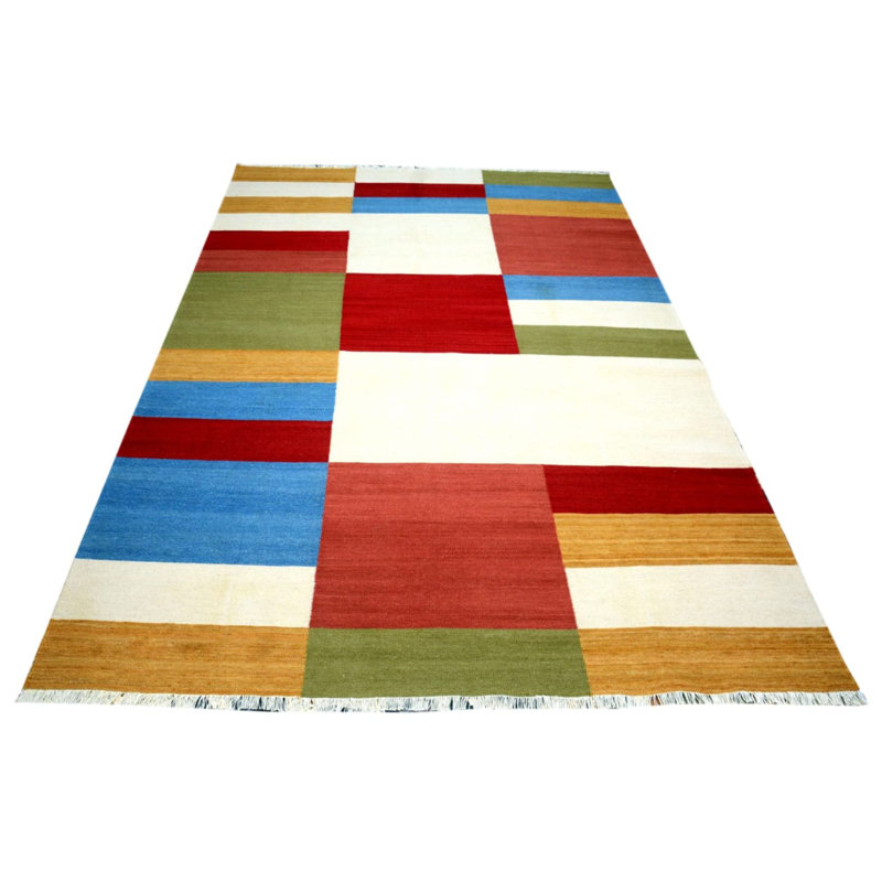 Angenetta Geometric Hand Woven 190cm X 270cm Area Rug