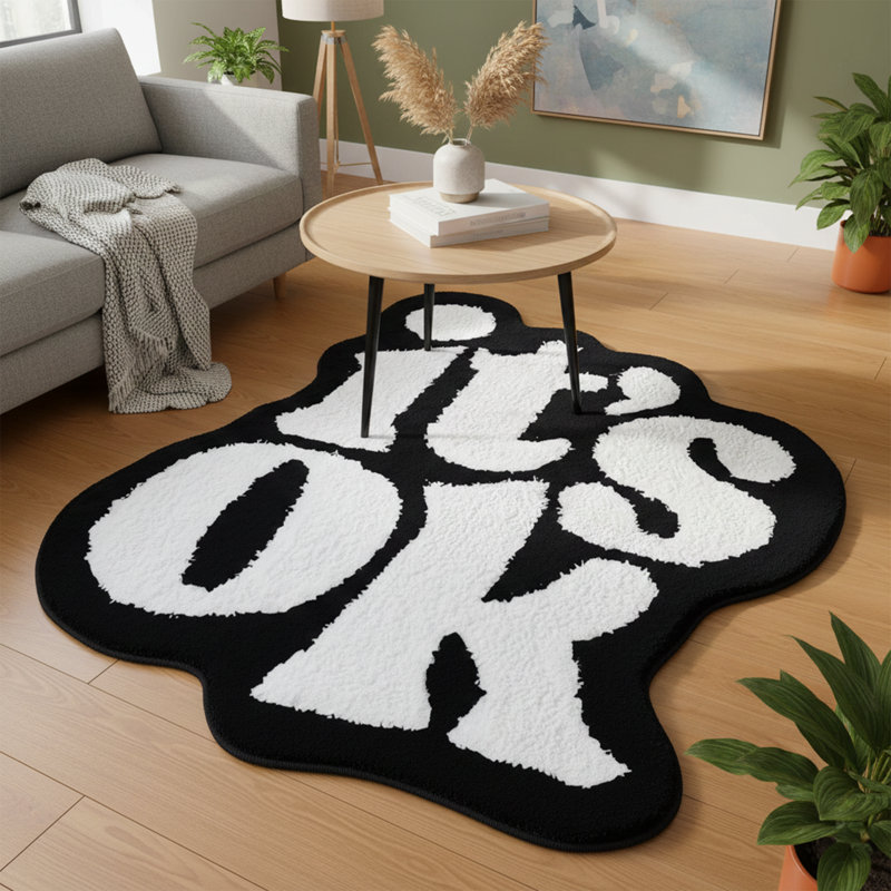 Tapis décoratif "It's OK" Novelty Bubble Text