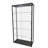 40X16.5X78" Glass & Aluminum Showcase Display Case with LED Lights 5-Tier Shelf Floor Stand