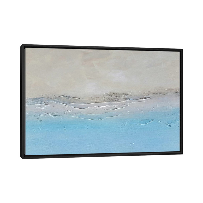 «Waves», reproduction sur toile, H 18 po x l 26 po x P 1,5 po, Toile avec cadre noir, Pas de tapis