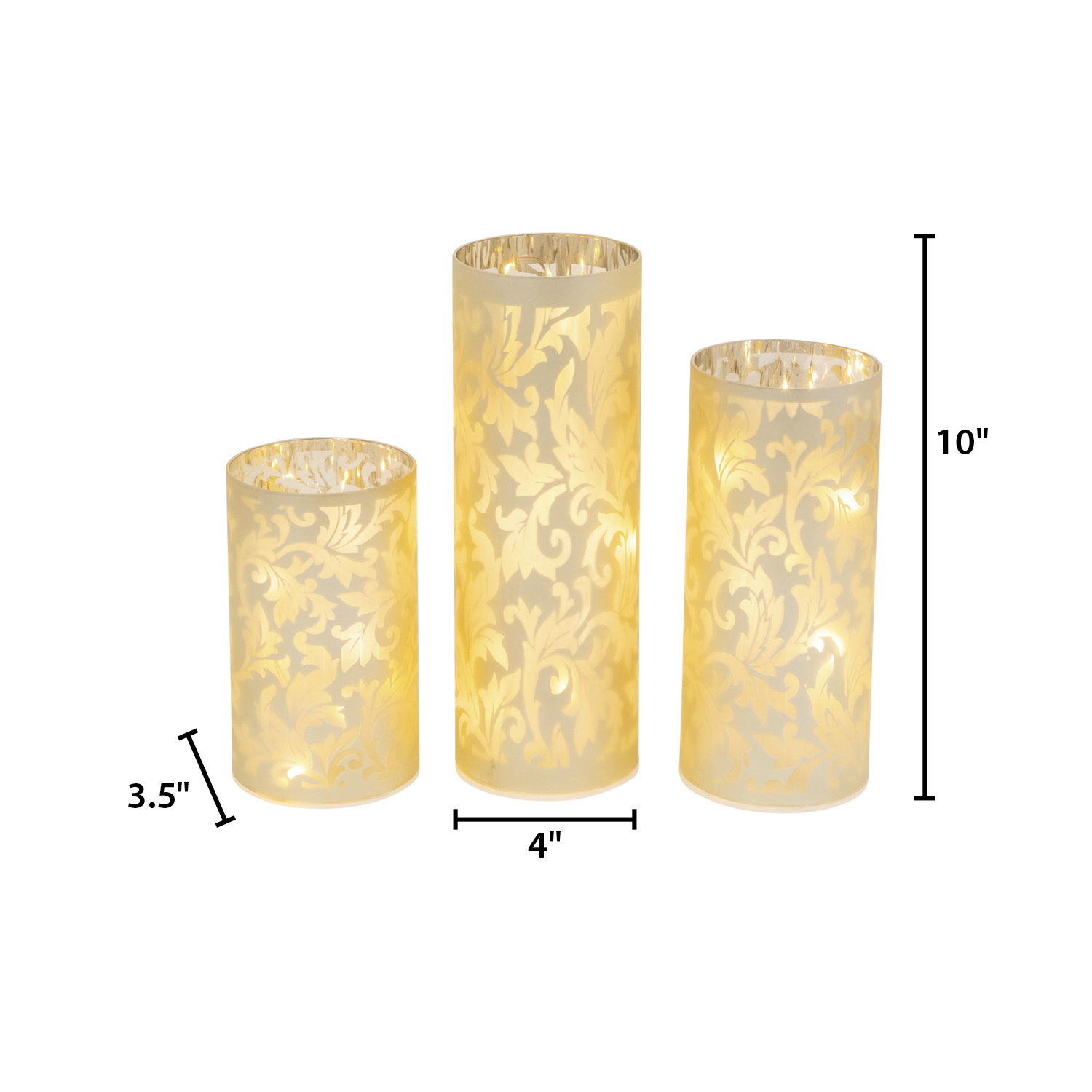 Lighted Glass Luminary Set with Timer
