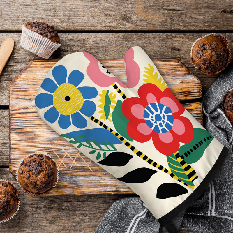 Bold Flora Oven Mitt Cotton Twill